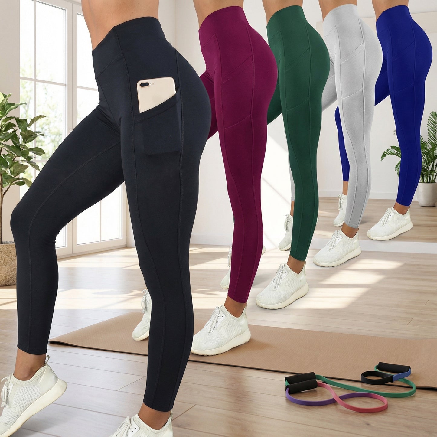 High-Waisted Yoga Leggings with Pockets | Sculpting Comfort