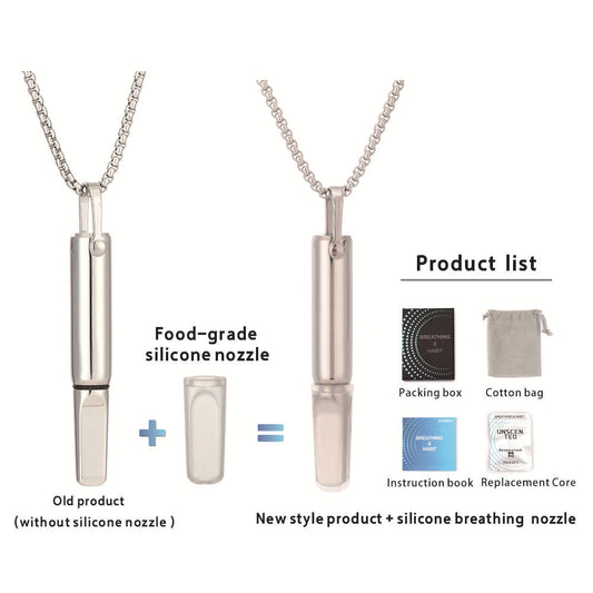 Stainless Steel Breathing Resistance Whistle Necklace for Yoga Meditation